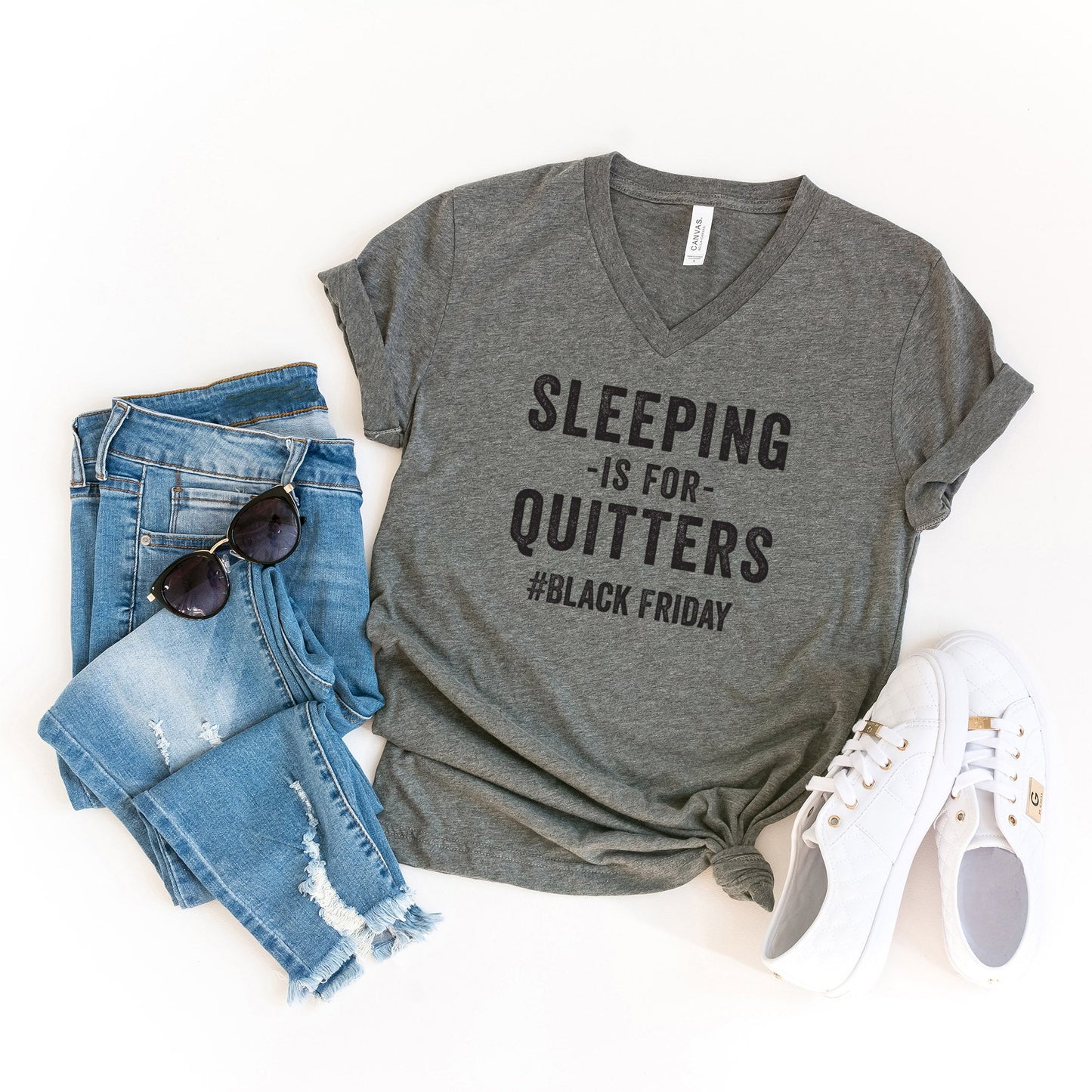 Sleeping is for Quitters #blackfriday | Short Sleeve V-Neck