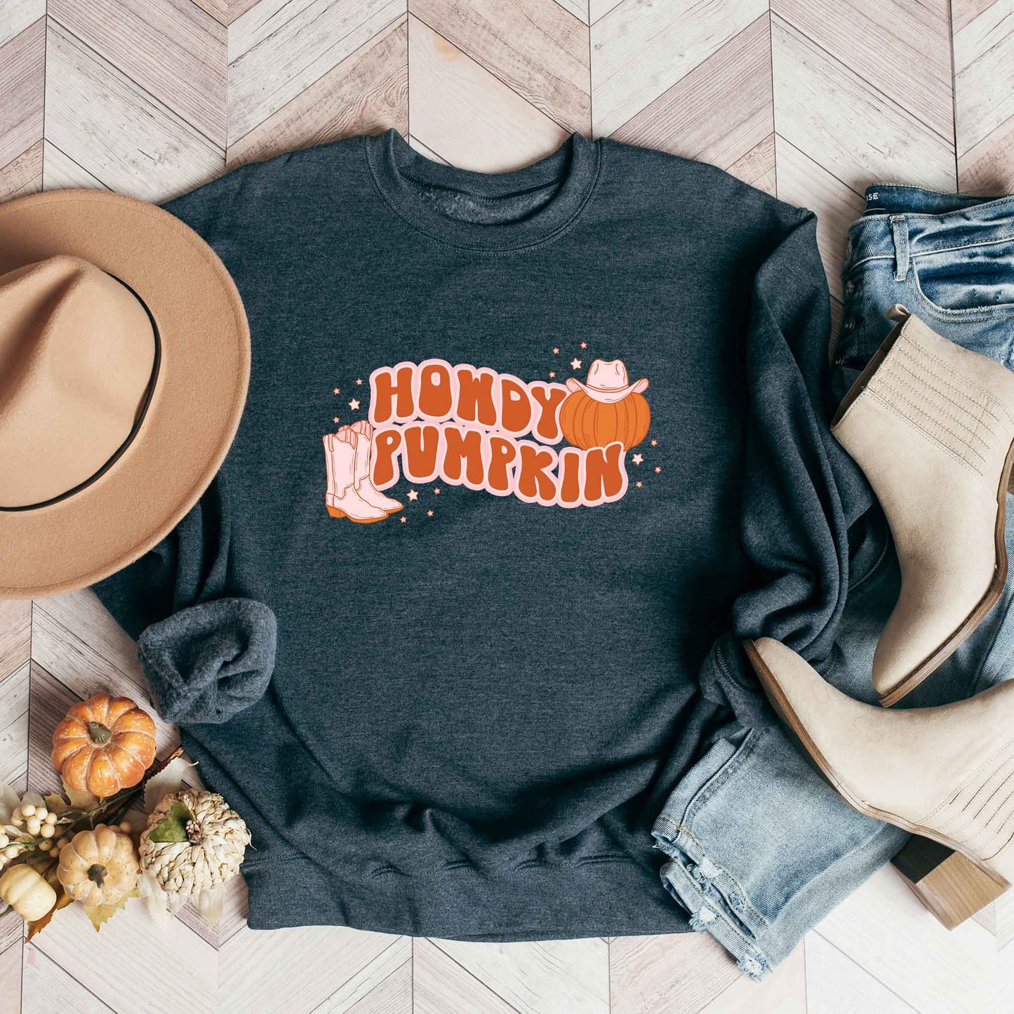 Howdy Pumpkin Boots | Sweatshirt