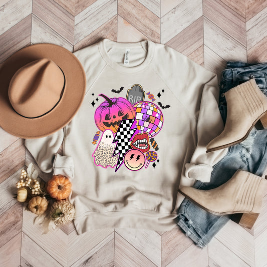 Pumpkin Ghost Collage | Bella Canvas Sweatshirt