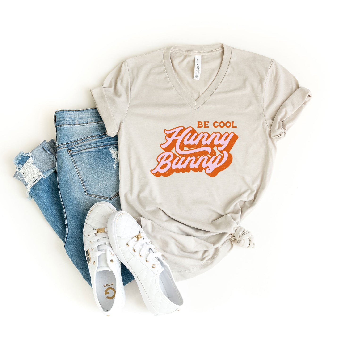 Be Cool Hunny Bunny | Short Sleeve V-Neck