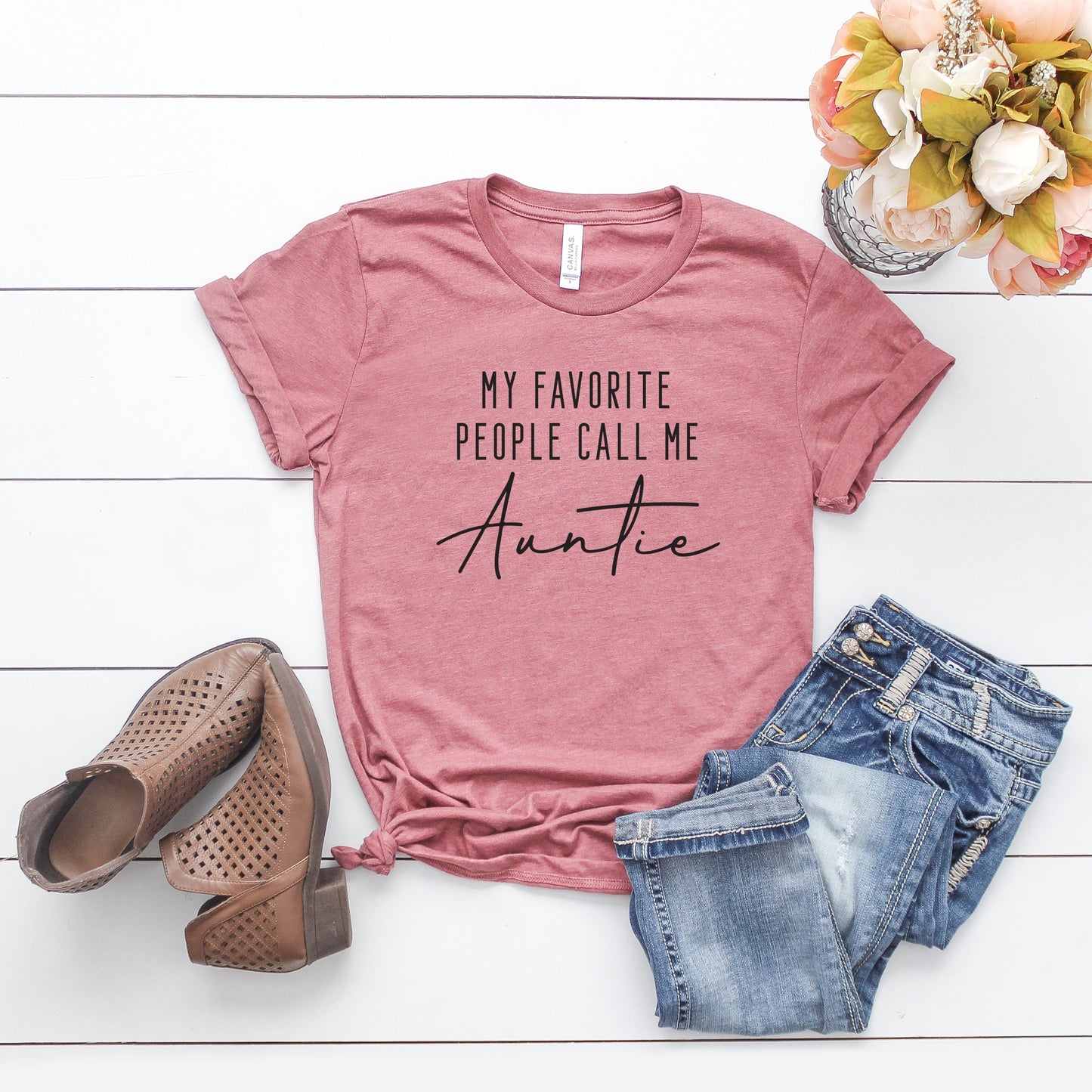 My Favorite People Call Me Auntie | Short Sleeve Crew Neck