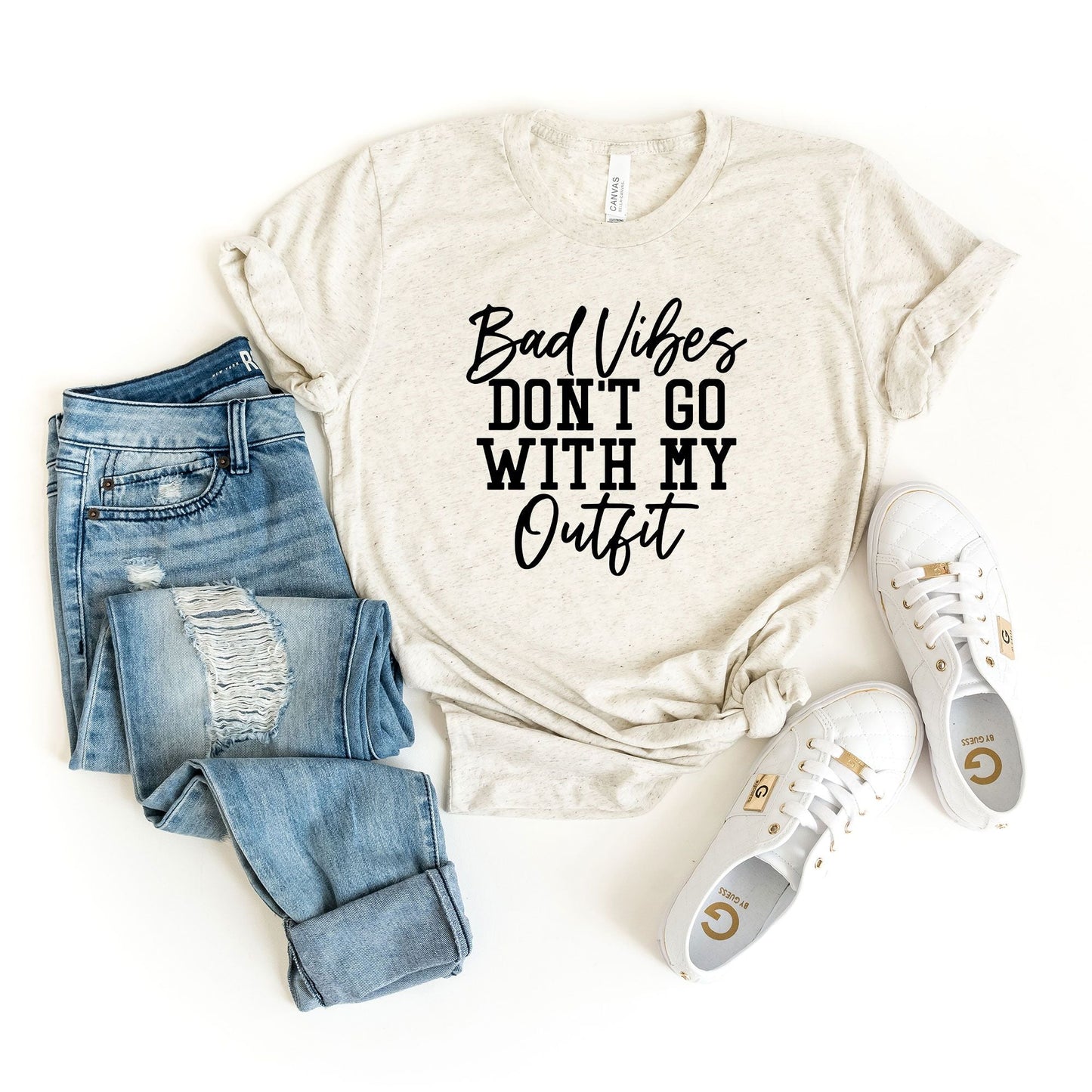 Bad Vibes Don't Go With My Outfit | Short Sleeve Crew Neck