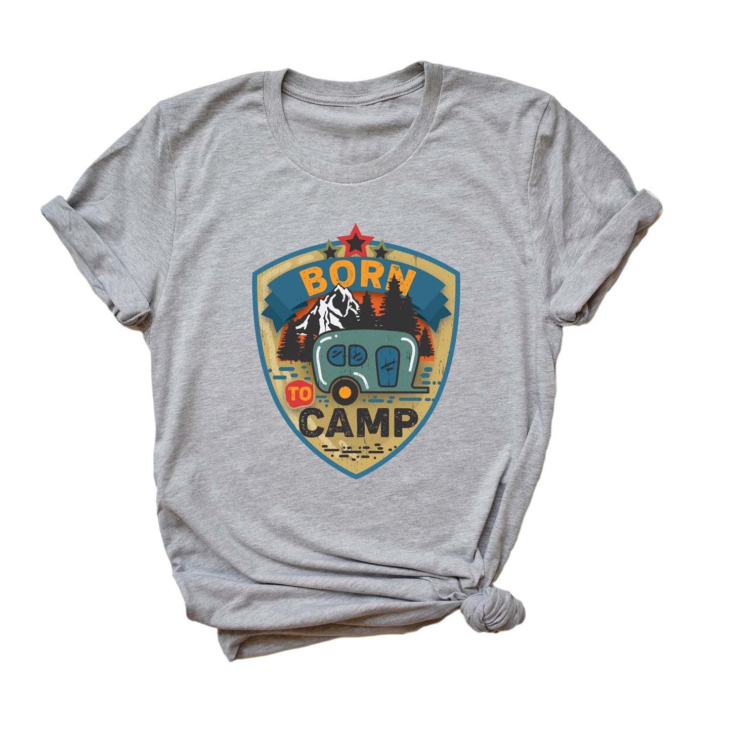 Born To Camp Badge | Short Sleeve Crew Neck