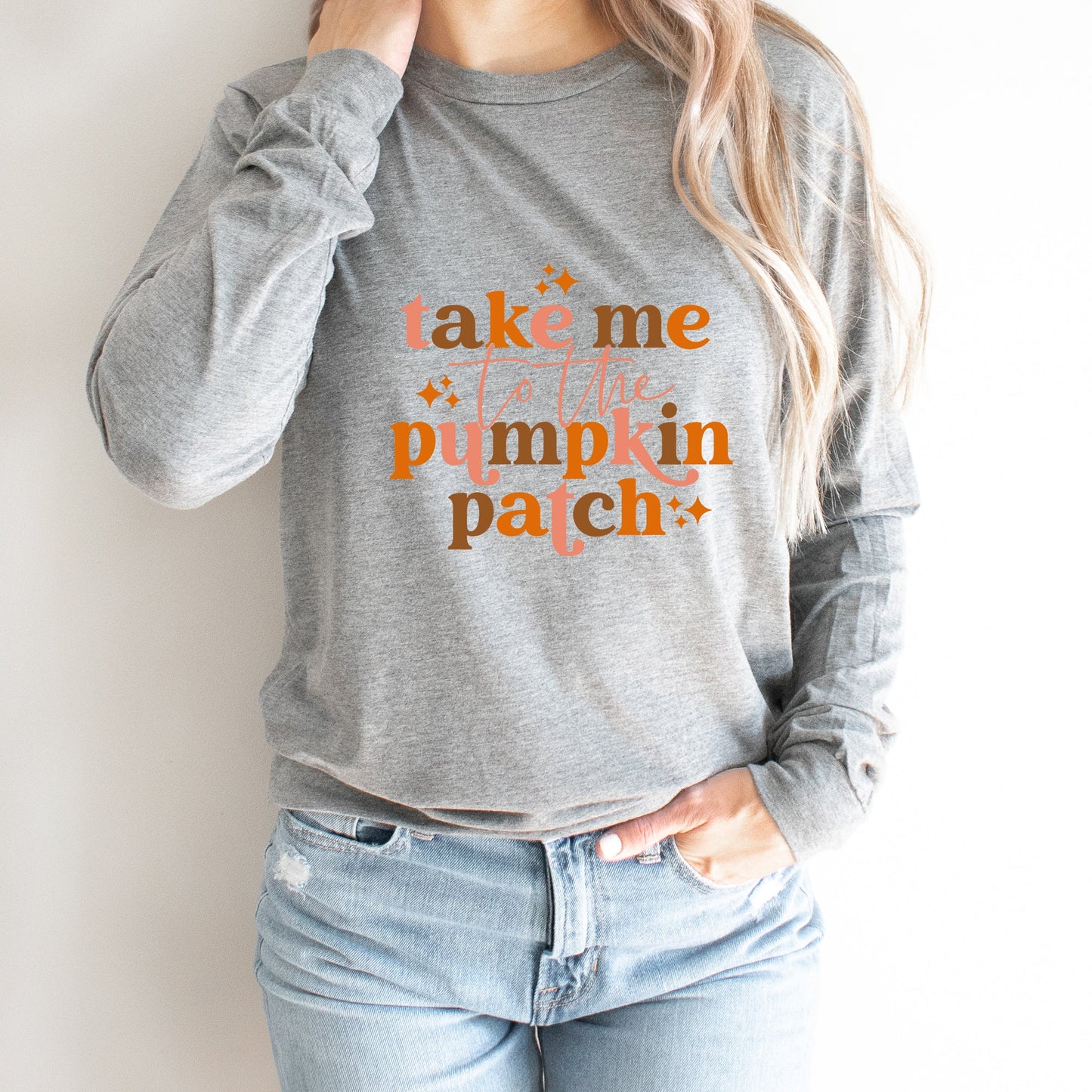 Pumpkin Patch Stars | Long Sleeve Crew Neck