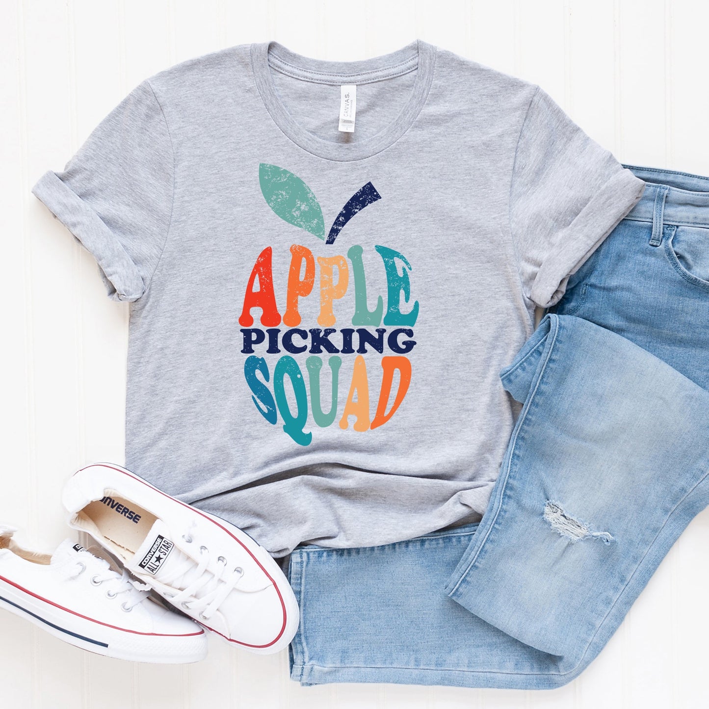 Apple Picking Squad Colorful | Short Sleeve Crew Neck