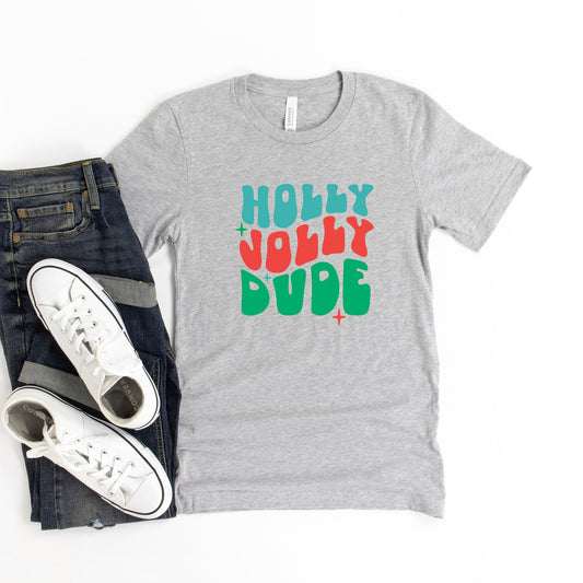 Holly Jolly Dude Wavy | Short Sleeve Crew Neck