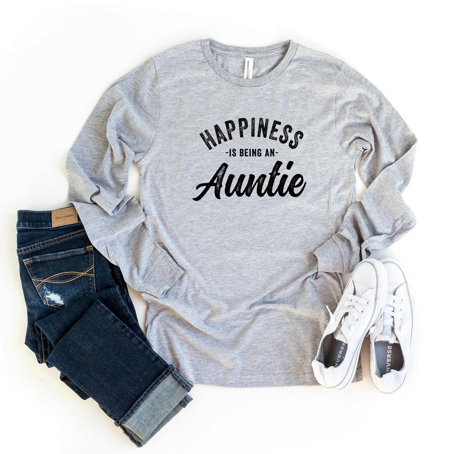 Happiness is Being an Auntie | Long Sleeve Crew Neck