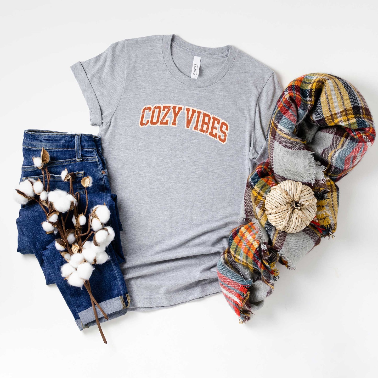 Varsity Cozy Vibes | Short Sleeve Crew Neck