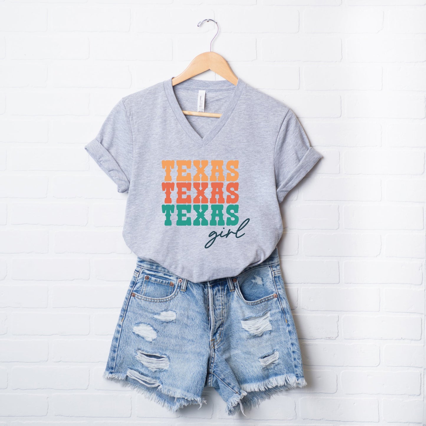 Texas Girl Stacked | Short Sleeve V-Neck