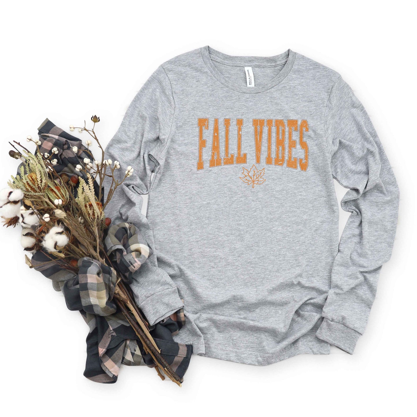 Fall Vibes Leaf | Long Sleeve Crew Neck