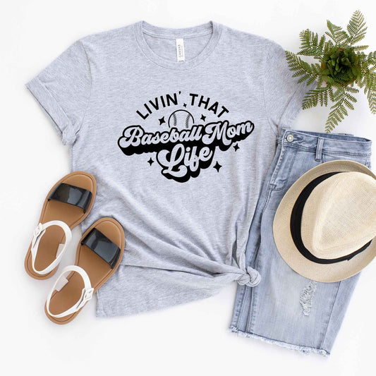 Baseball Mom Life | Short Sleeve Crew Neck