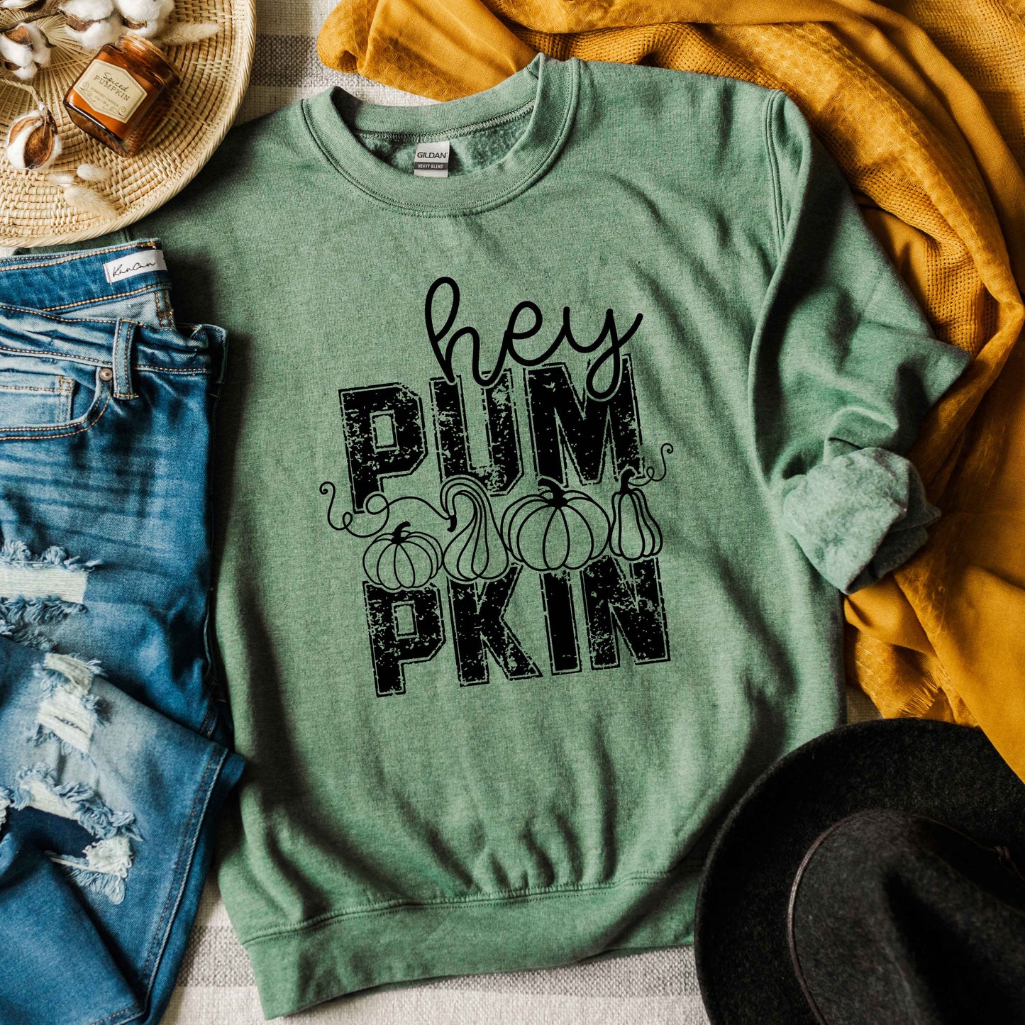 Hey Pumpkin Distressed | Sweatshirt