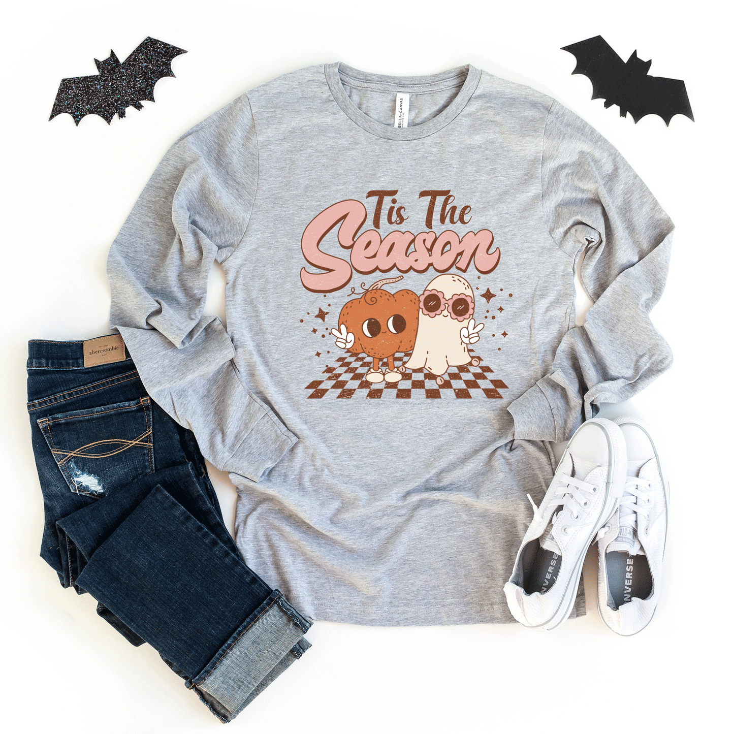 Tis The Season Pumpkin Ghost | Long Sleeve Crew Neck