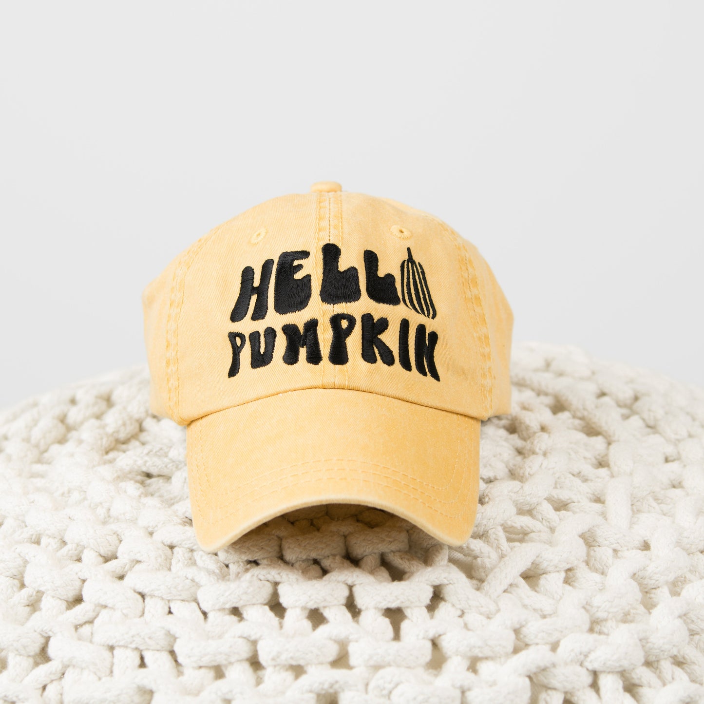 Embroidered Hello Pumpkin Bold | Canvas Hat
