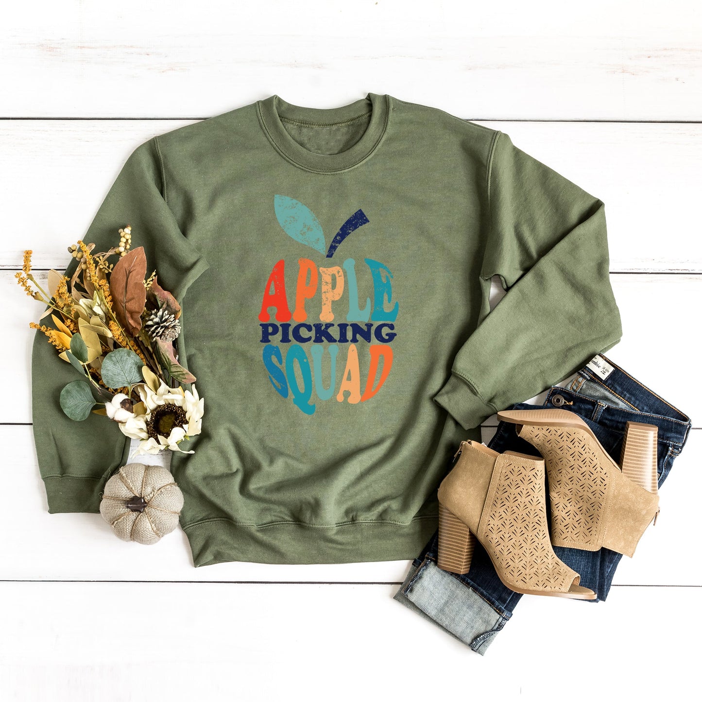 Apple Picking Squad Colorful | Sweatshirt