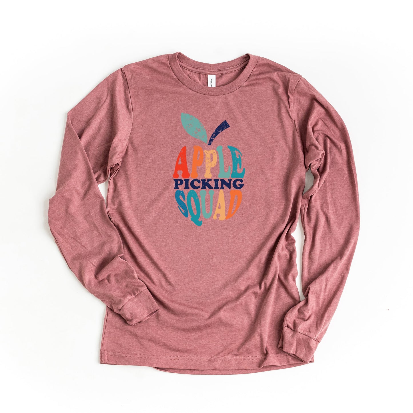 Apple Picking Squad Colorful | Long Sleeve Crew Neck