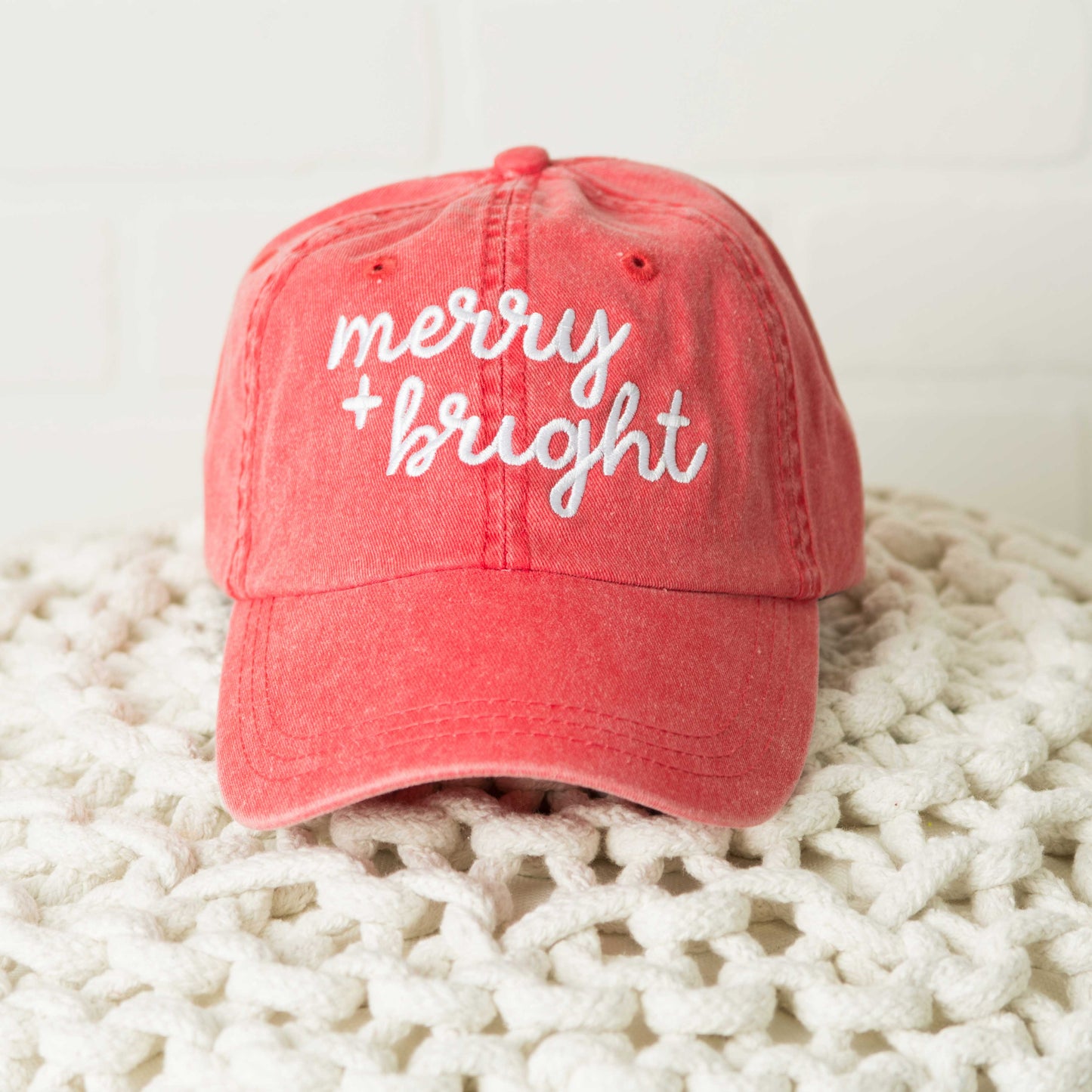 Merry And Bright Cursive | Canvas Hat