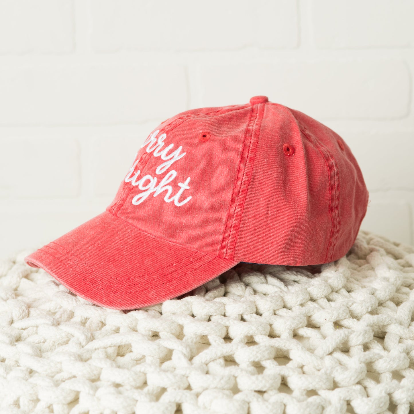 Merry And Bright Cursive | Canvas Hat
