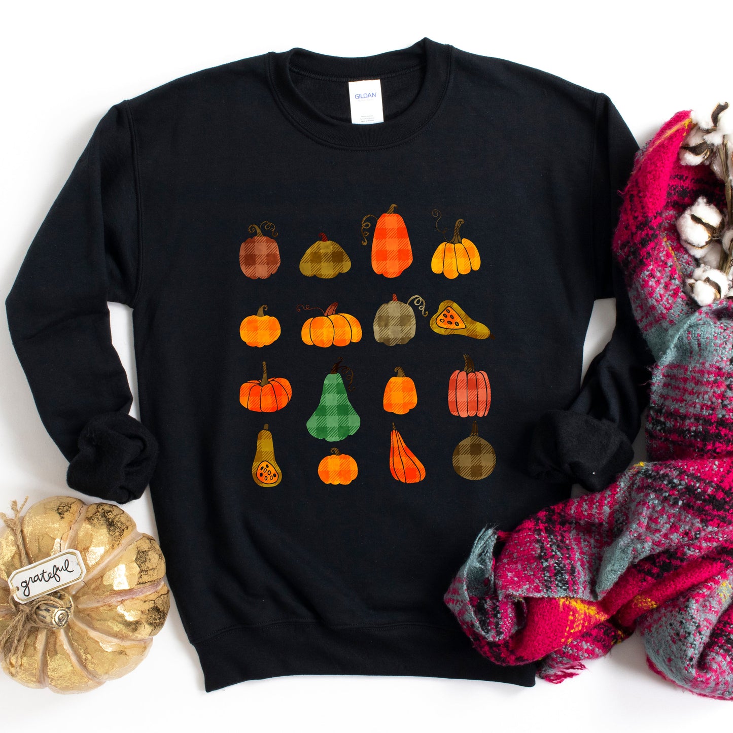 Plaid Pumpkins Chart | Sweatshirt