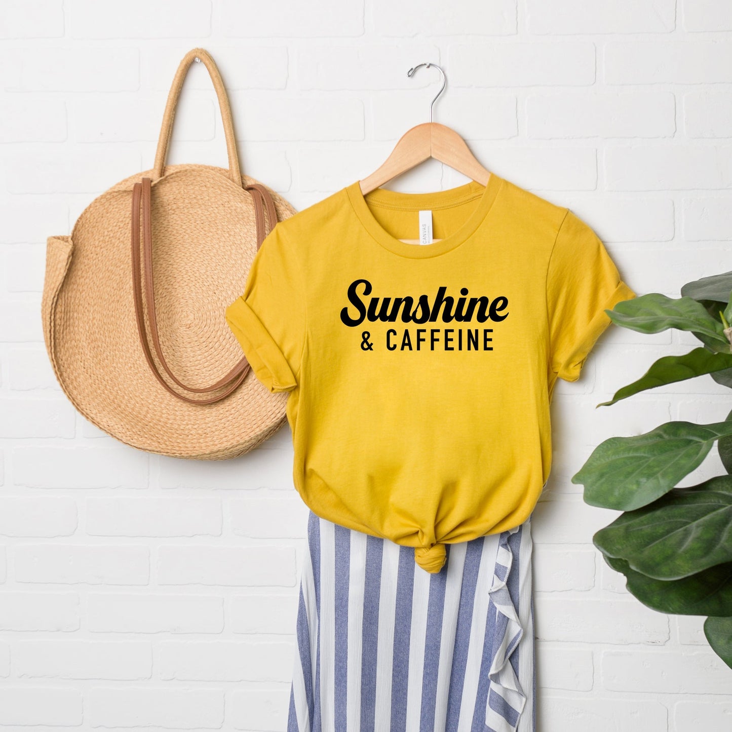 Sunshine And Caffeine | Short Sleeve Crew Neck