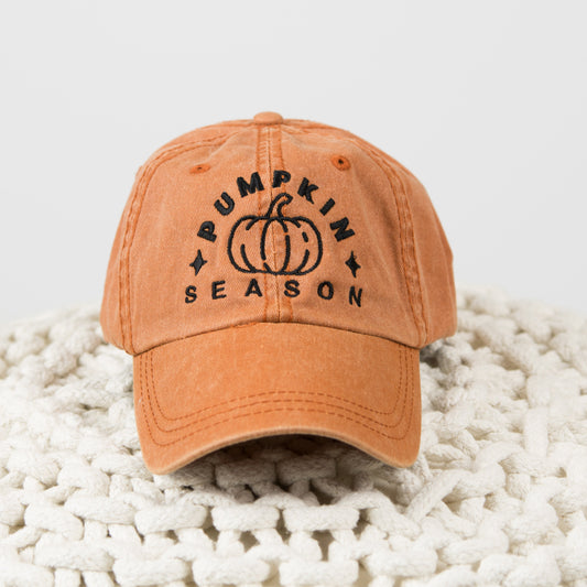 Embroidered Pumpkin Season Pumpkin | Canvas Hat
