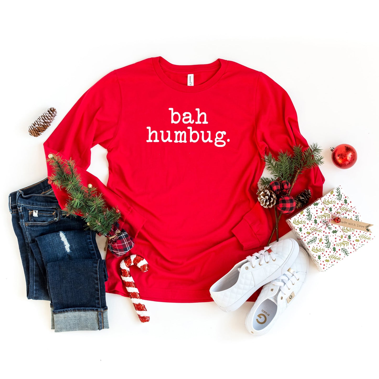 Bah Humbug - Typewriter | Long Sleeve Crew Neck