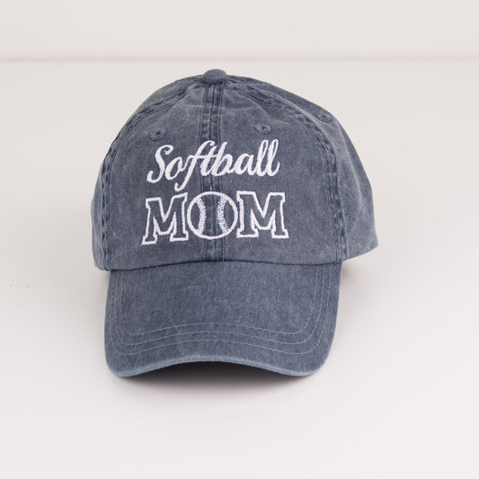 Embroidered Softball Mom | Canvas Hat