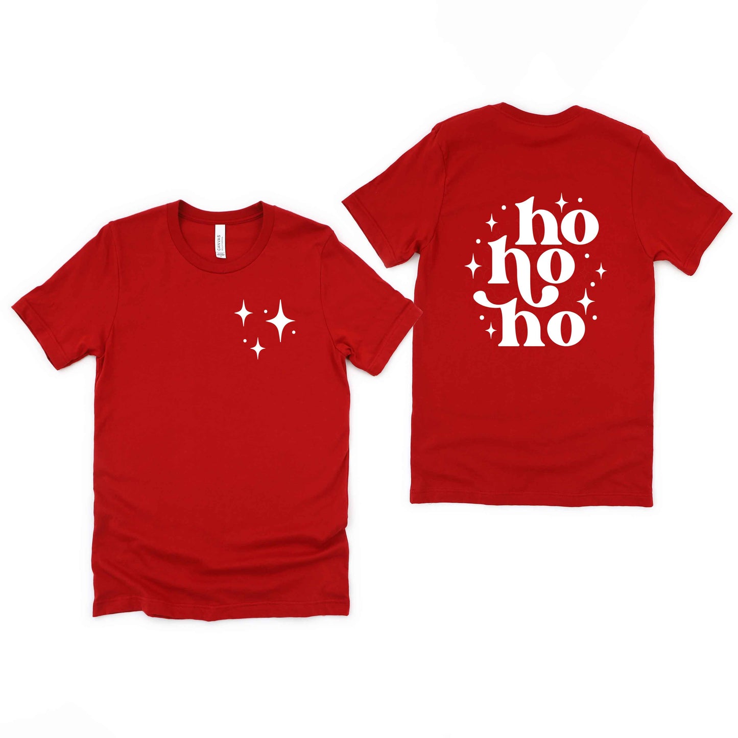 Whimsical Ho Ho Ho | Short Sleeve Crew Neck | Front And Back Ink