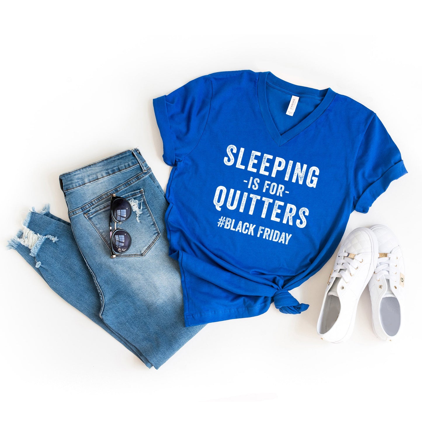 Sleeping is for Quitters #blackfriday | Short Sleeve V-Neck