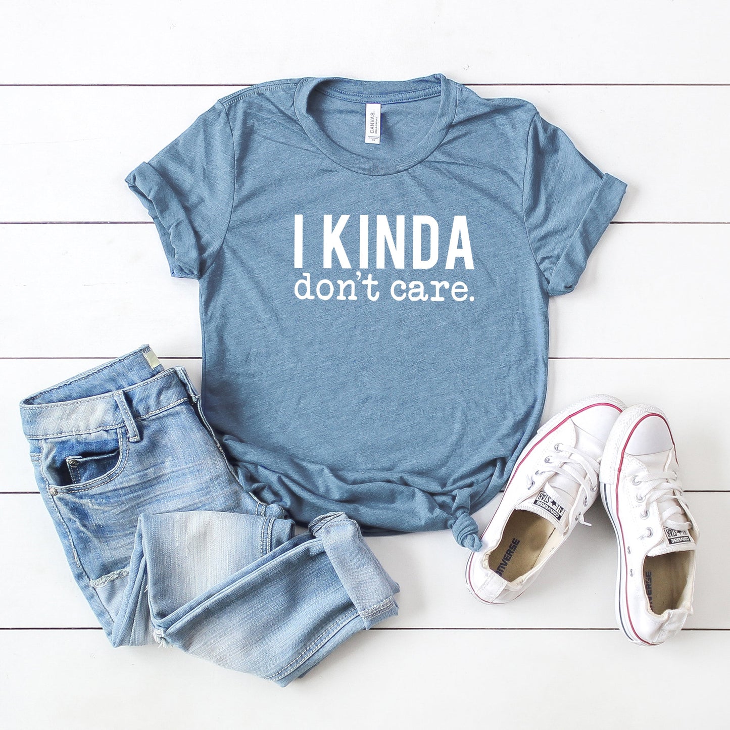 I Kinda Don't Care  | Short Sleeve Crew Neck