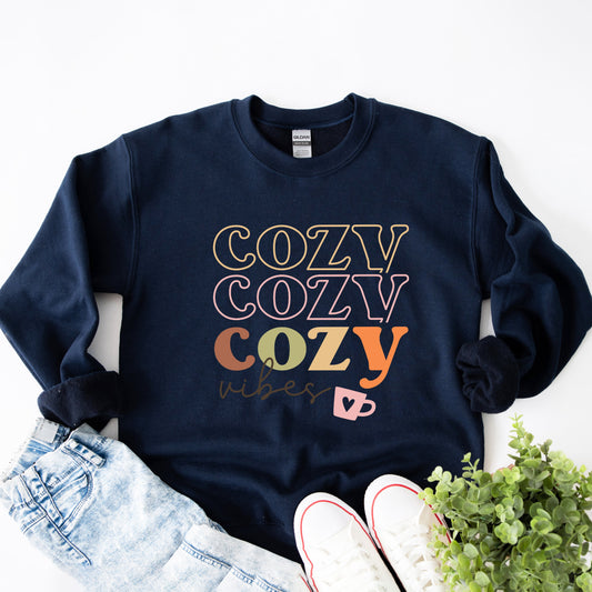 Cozy Vibes Stacked | Sweatshirt