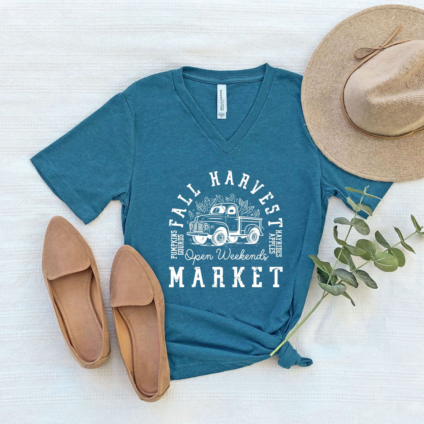 Fall Harvest Market | Short Sleeve V-Neck