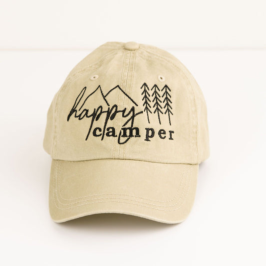 Embroidered Happy Camper Trees | Canvas Hat