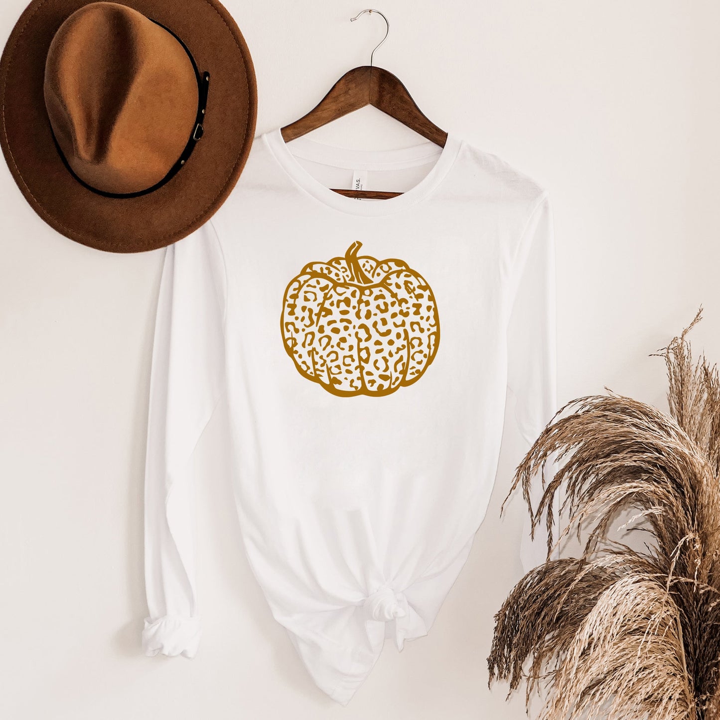 Brown Leopard Pumpkin | Long Sleeve Crew Neck