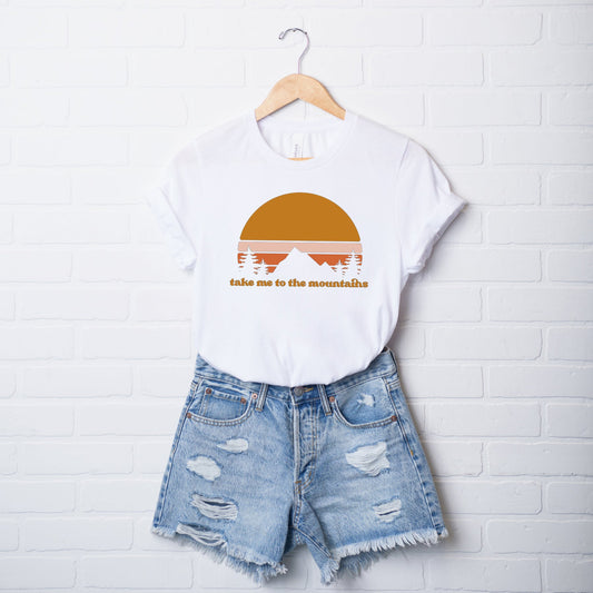 Take Me To The Mountains Sunset | Short Sleeve Crew Neck