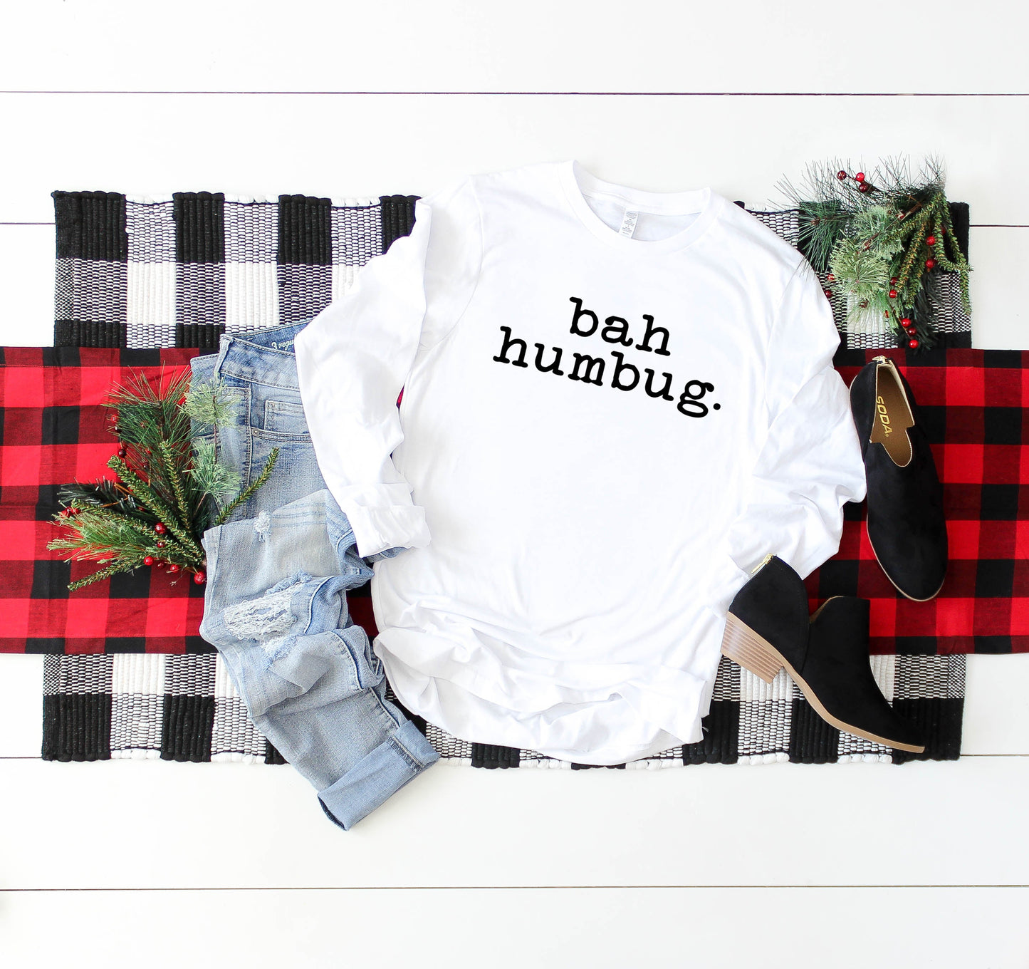 Bah Humbug - Typewriter | Long Sleeve Crew Neck