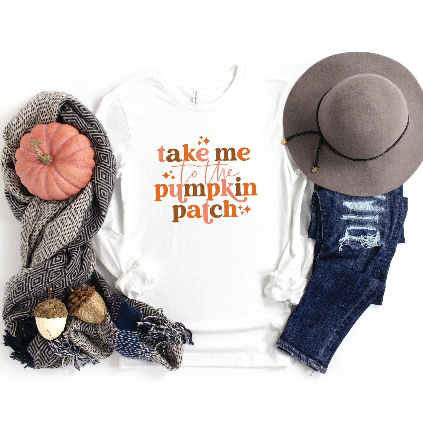 Pumpkin Patch Stars | Long Sleeve Crew Neck