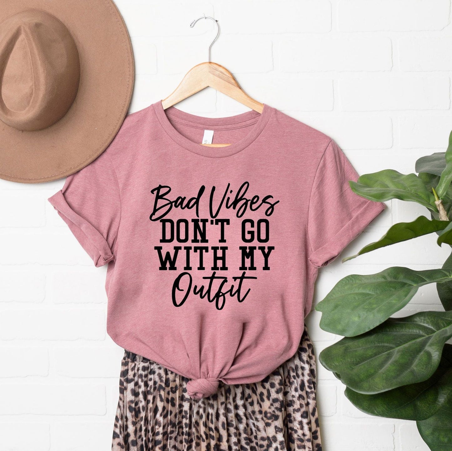 Bad Vibes Don't Go With My Outfit | Short Sleeve Crew Neck