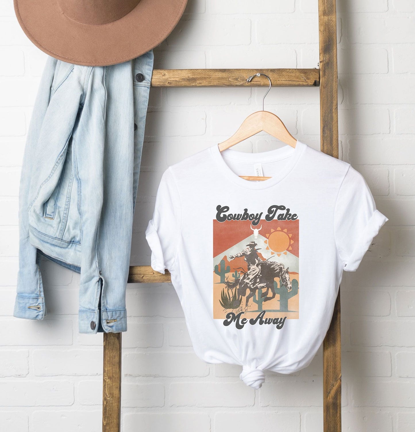 Vintage Cowboy Take Me Away | Short Sleeve Crew Neck