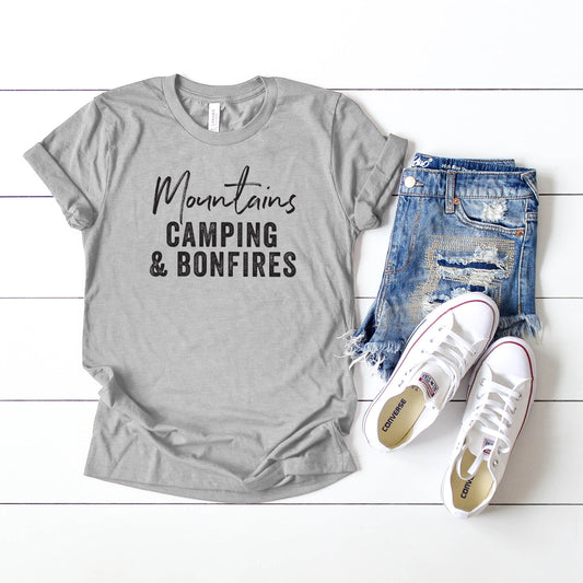 Mountains, Camping & Bonfires | Short Sleeve Crew Neck