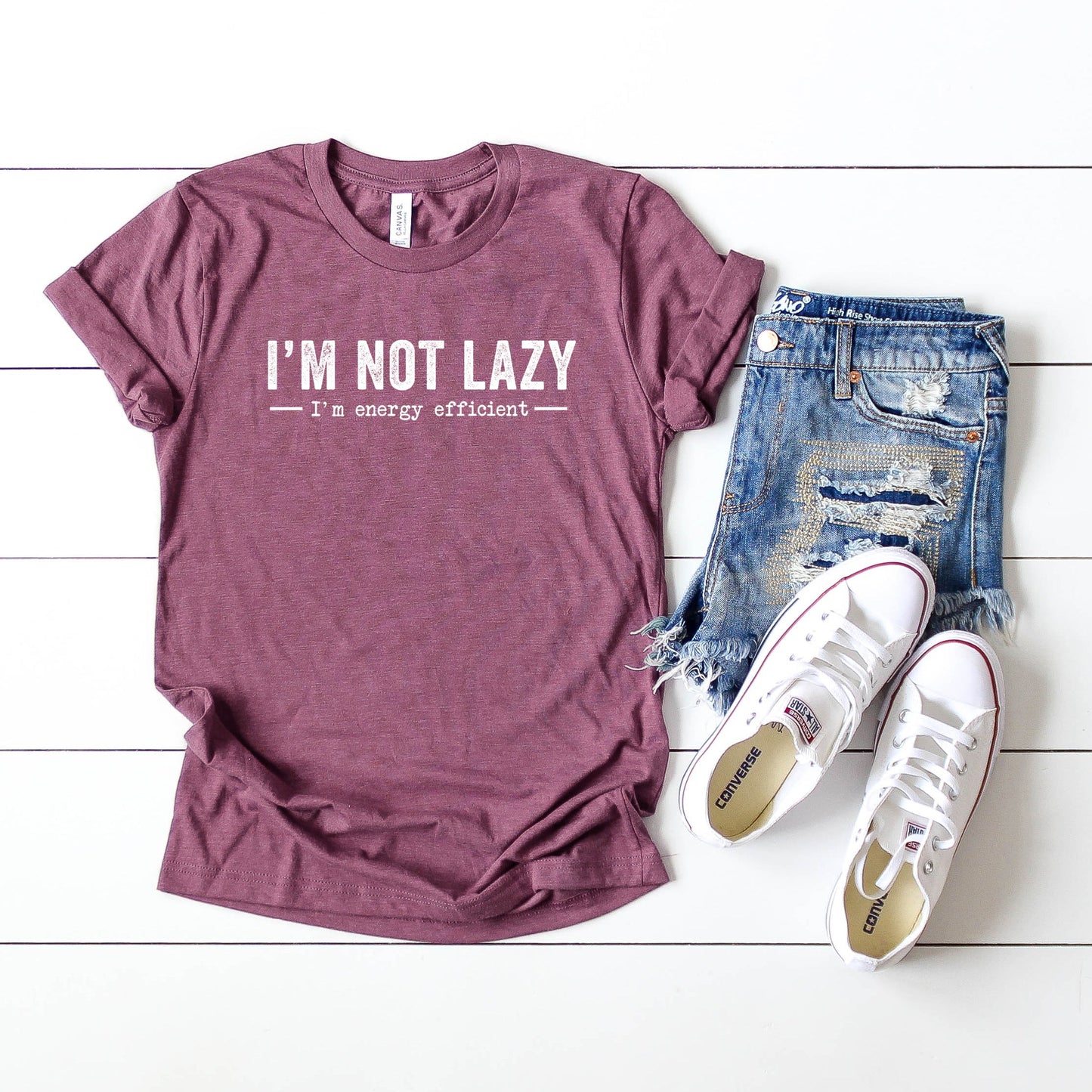 I'm not Lazy I'm Energy Efficient | Short Sleeve Crew Neck